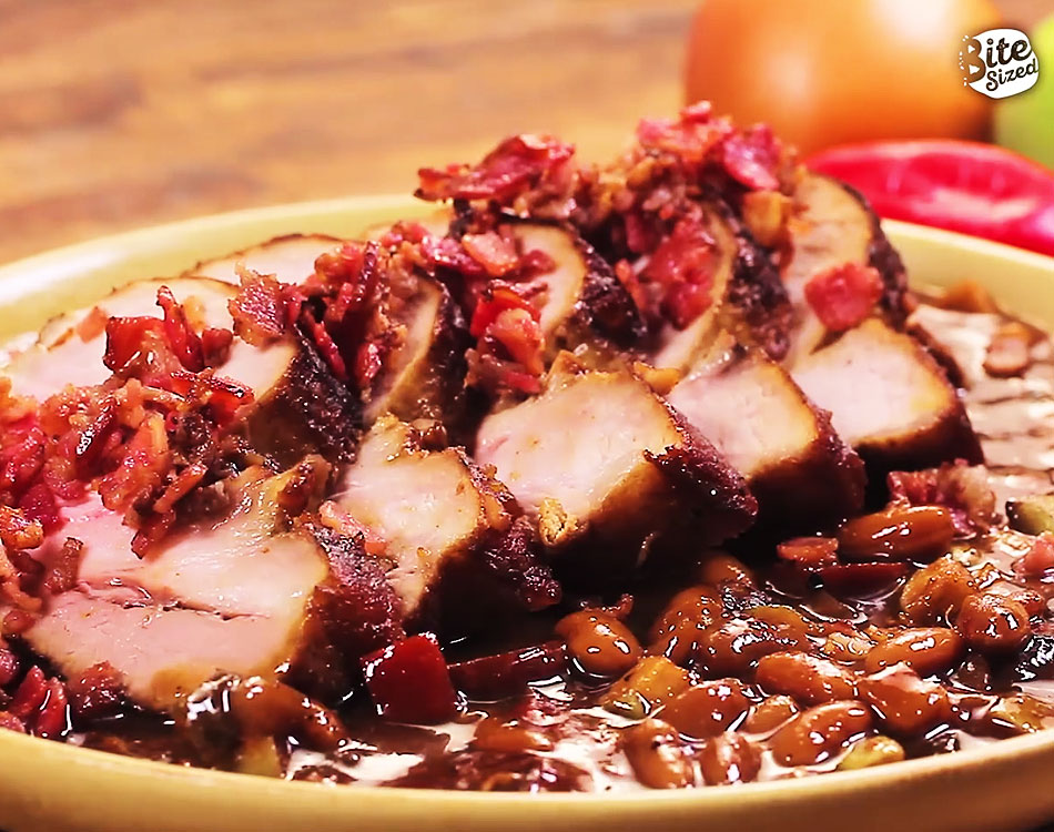 Honey Pepper Beans Porkloin