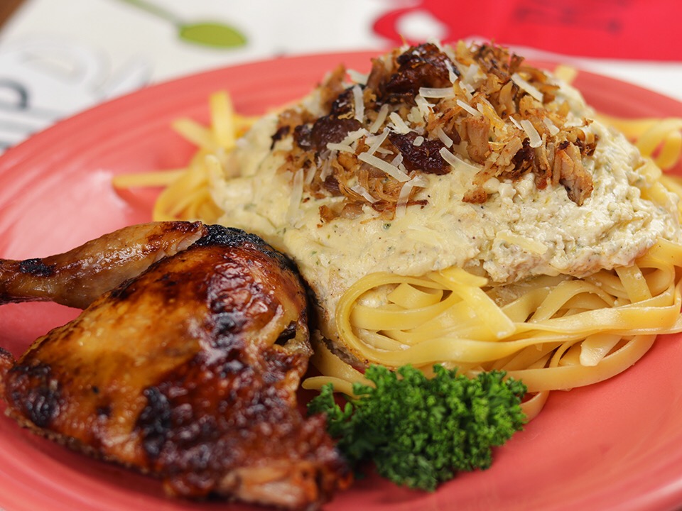 Lechon Manok Alfredo Pasta