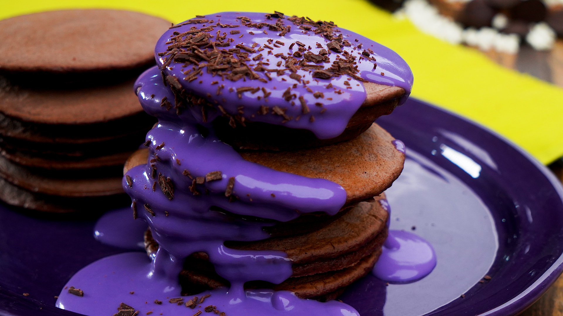 Chocolate Ube Pancakes - Bitesized.ph
