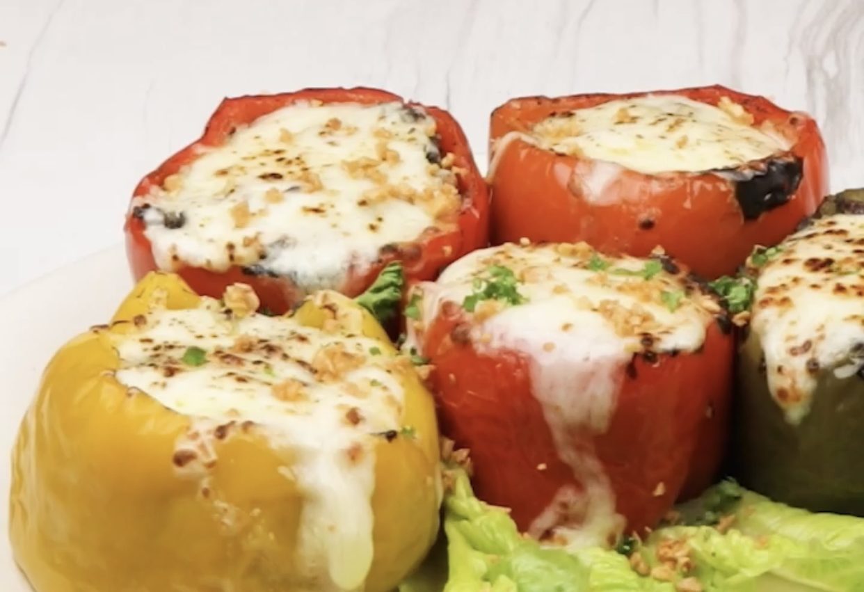 Adobong Pusit Relleno Bell Peppers