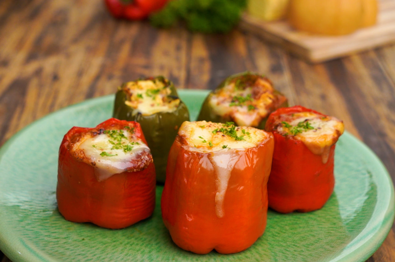 Cheesy Binatog Stuffed Peppers