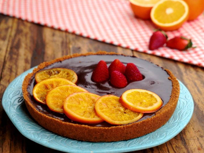 Orange Strawberry Choco Tart