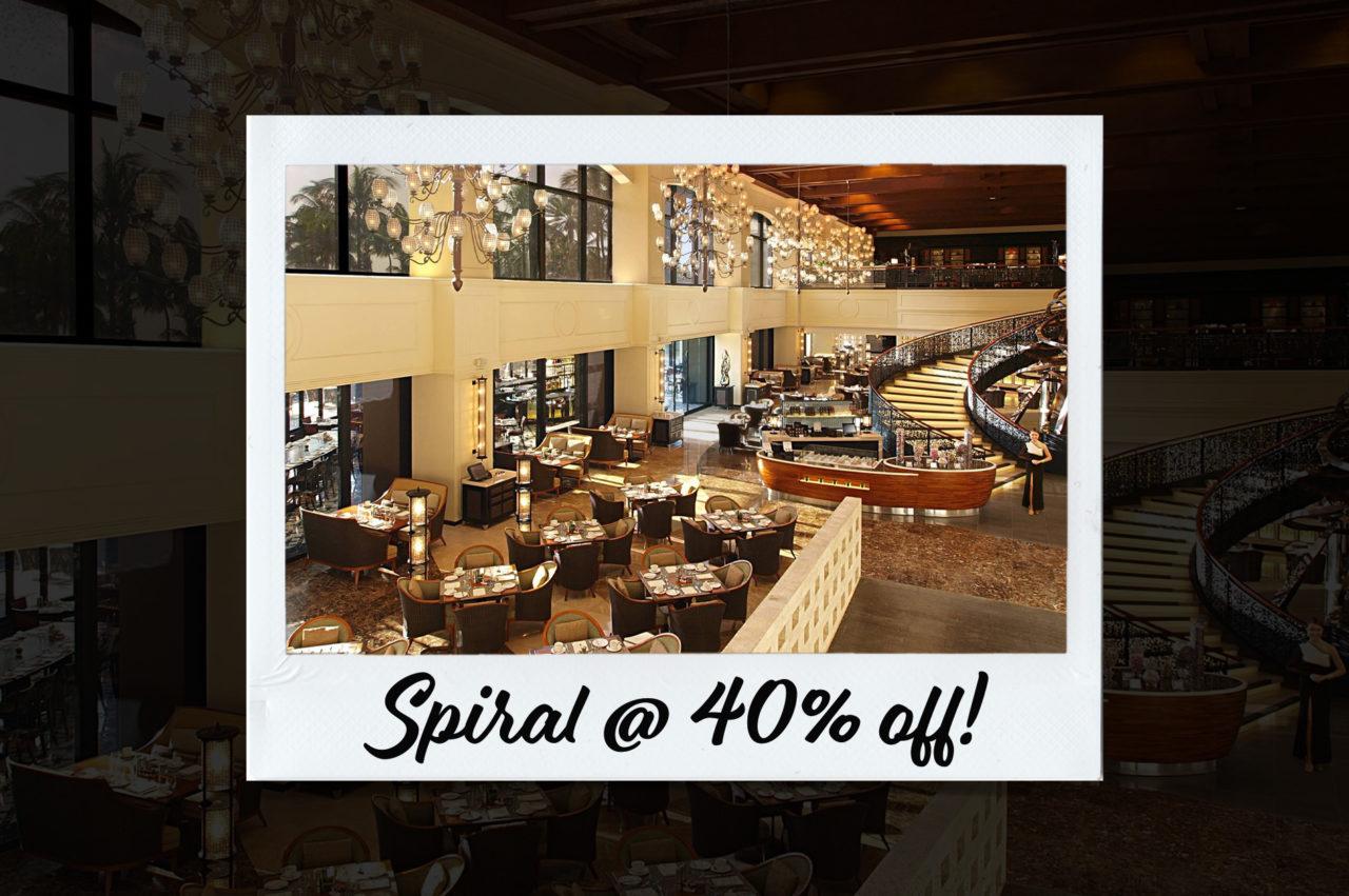 Here’s How You Can Eat at Spiral at 40% Off