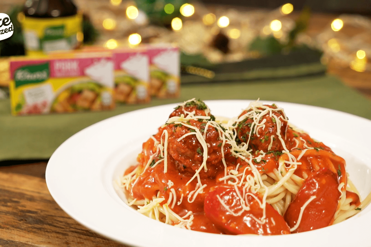 All-Out Pork Meatball Spaghetti