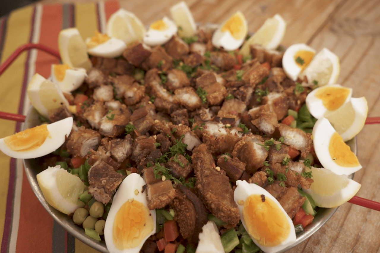 Lechon Kawali Crab Fat Paella