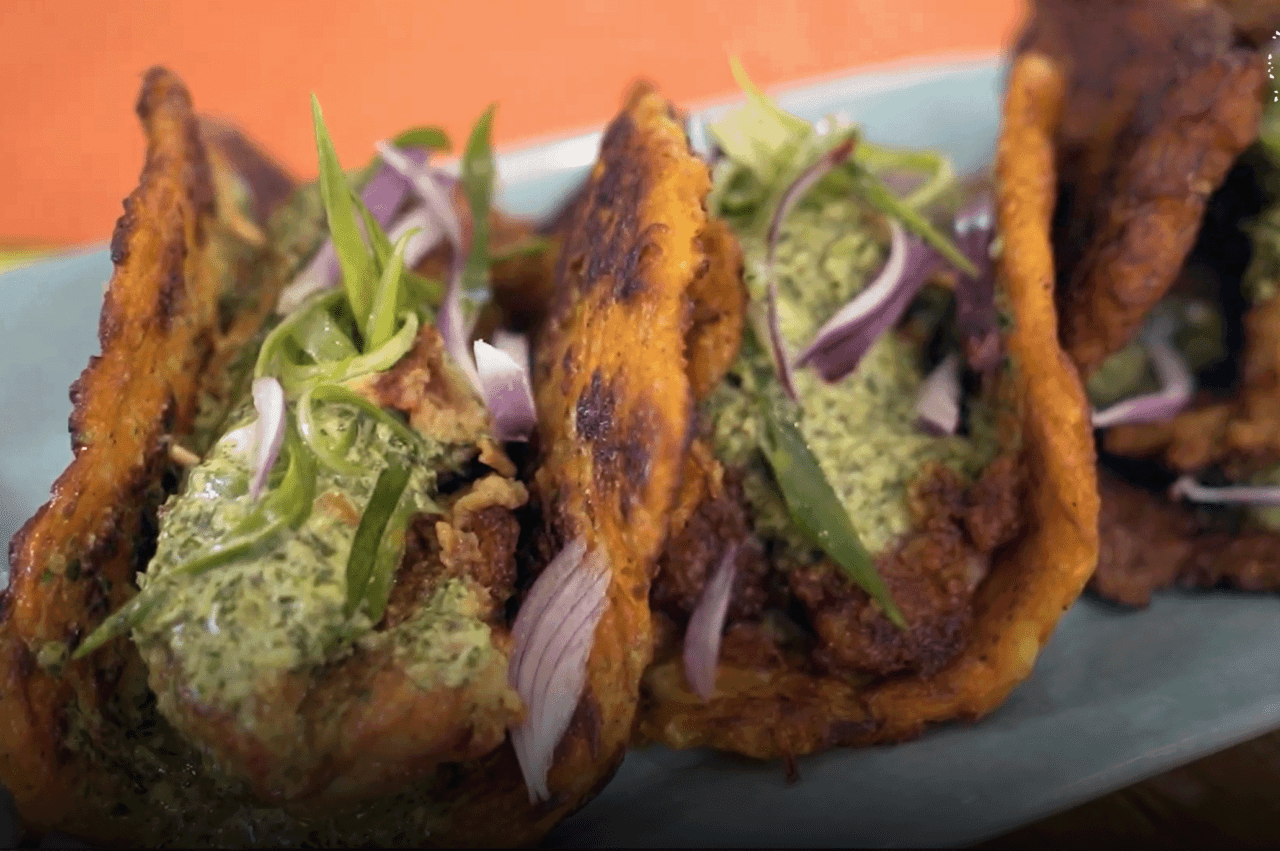 Veggie Okoy Fish Tacos