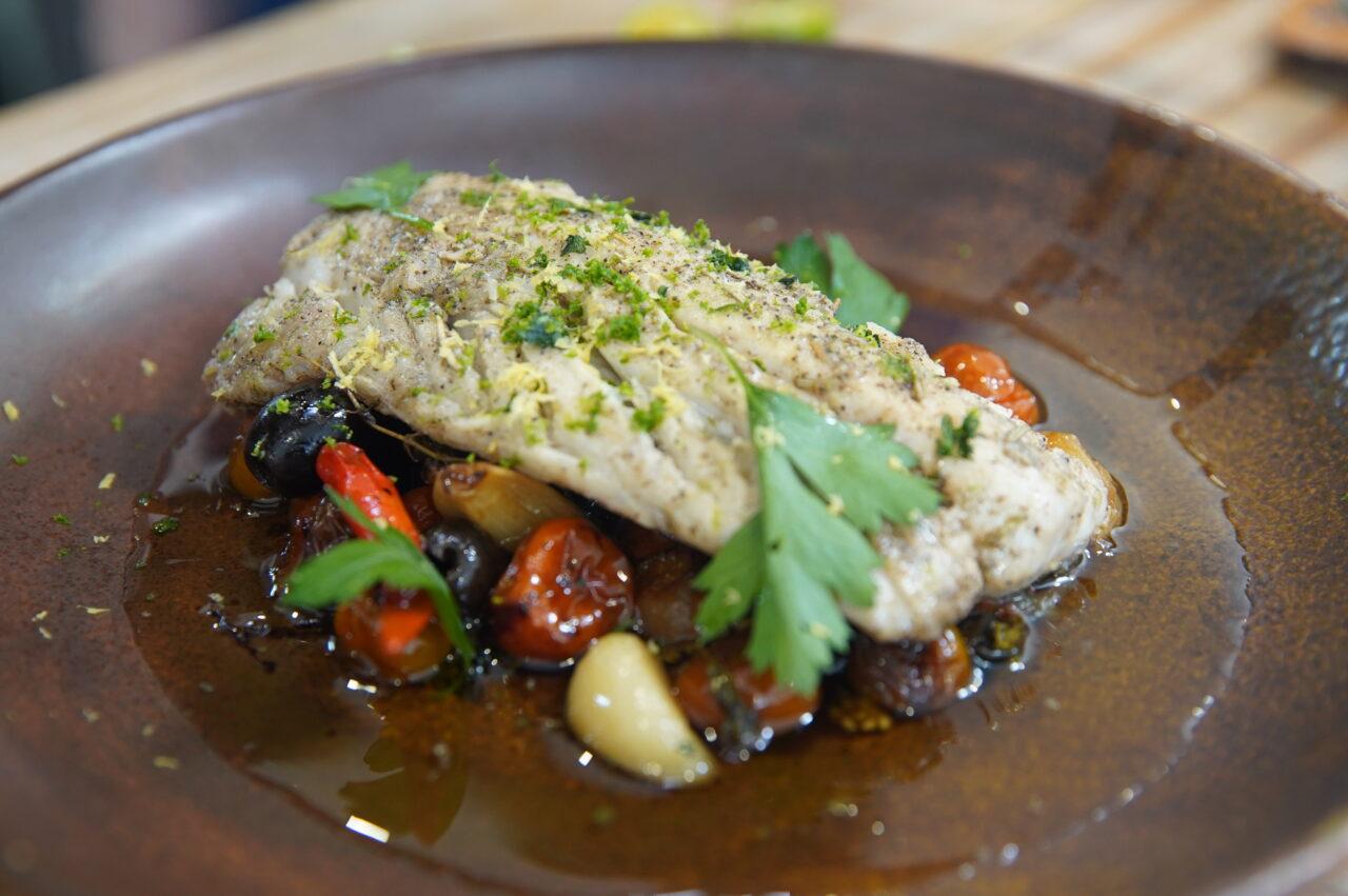 Lapu-Lapu in Herbed Tomato-Garlic Oil