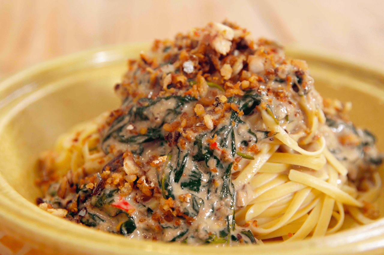 Creamy Kangkong Pasta