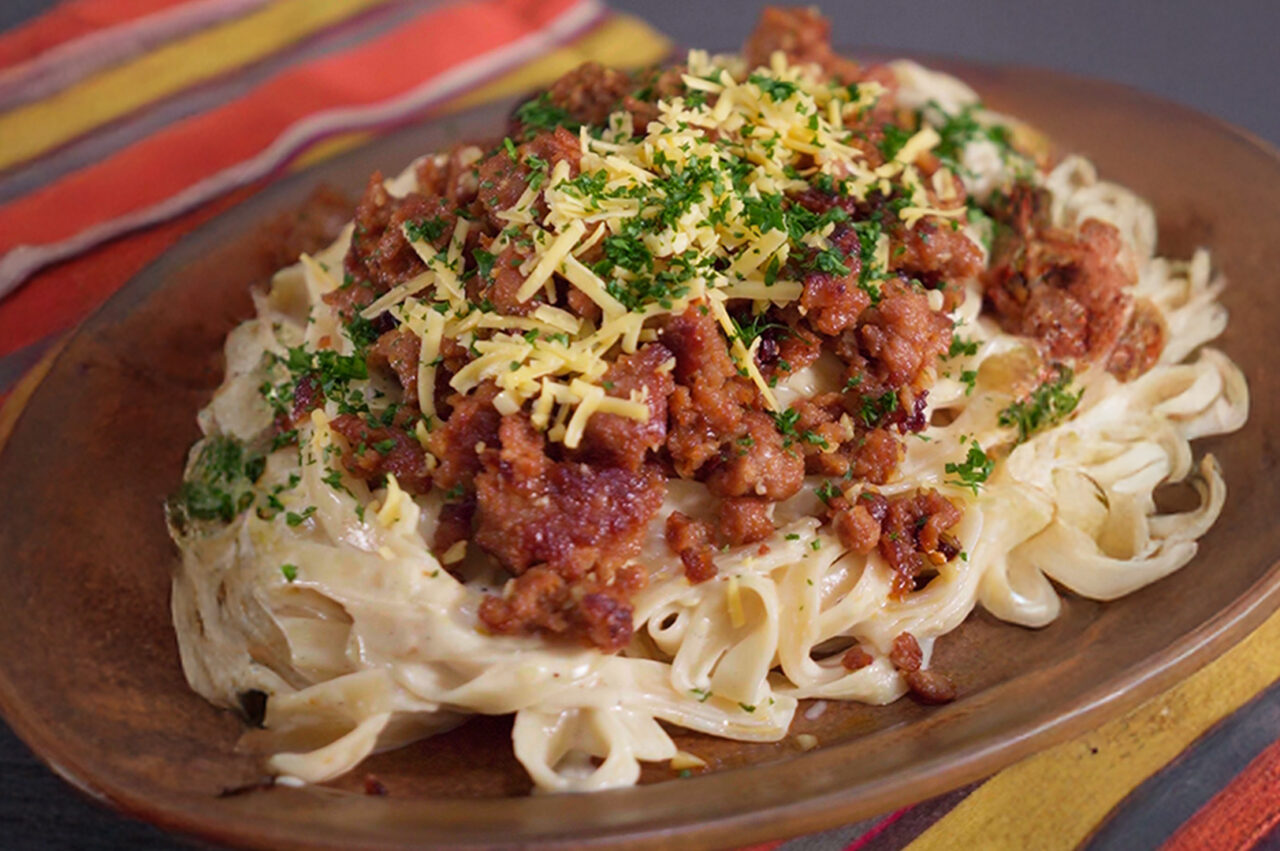 Keso de Bola and Longganisa Alfredo