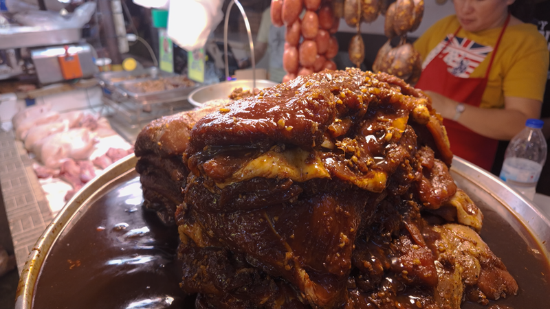 A mound of Tapang Taal made with pork in the market